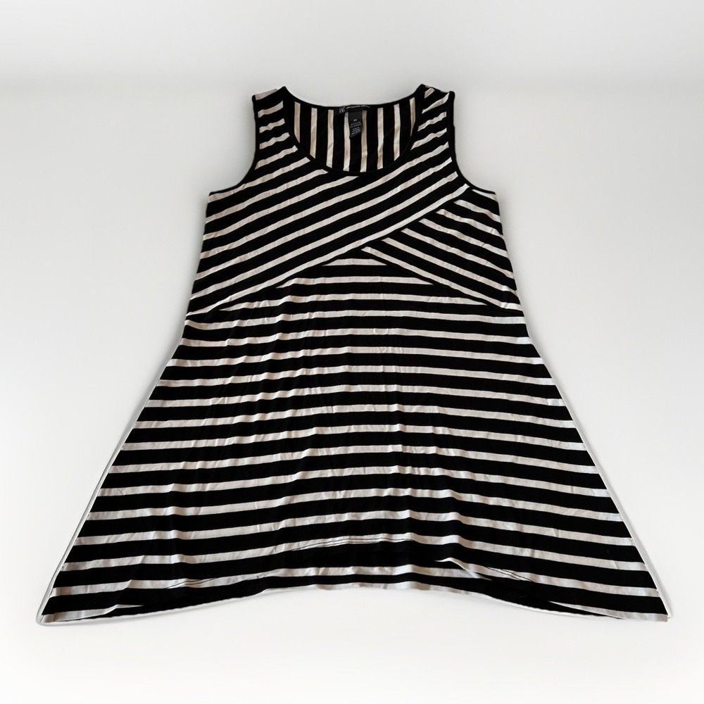 INC International Concepts Women's XS Tank Top Black & White Striped NWT Tapered